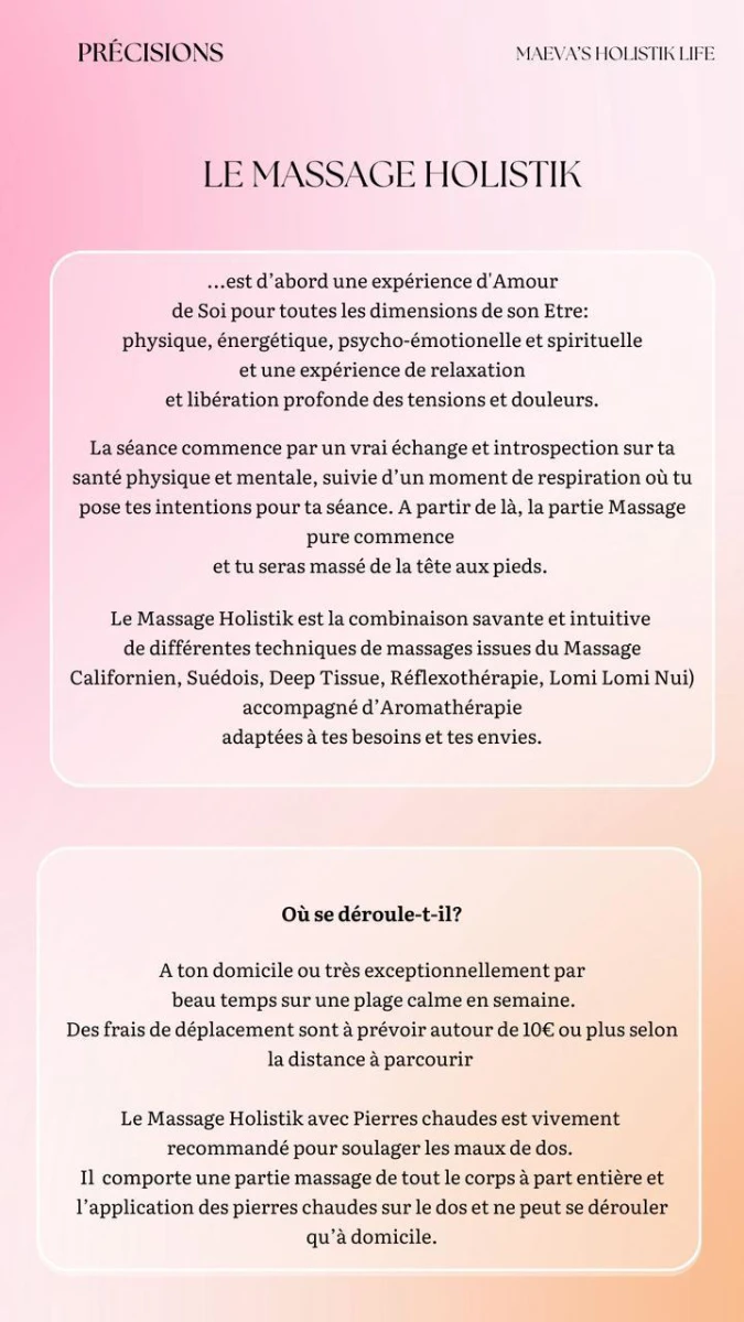 Descriptif massage holistique