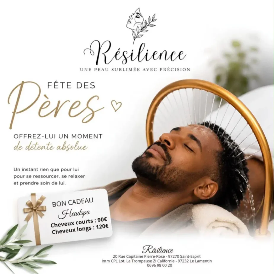 Resilience spa bien être head spa homme offre fête des pères